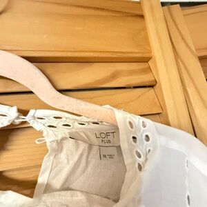 LOFT Plus White Eyelet Detail Tank